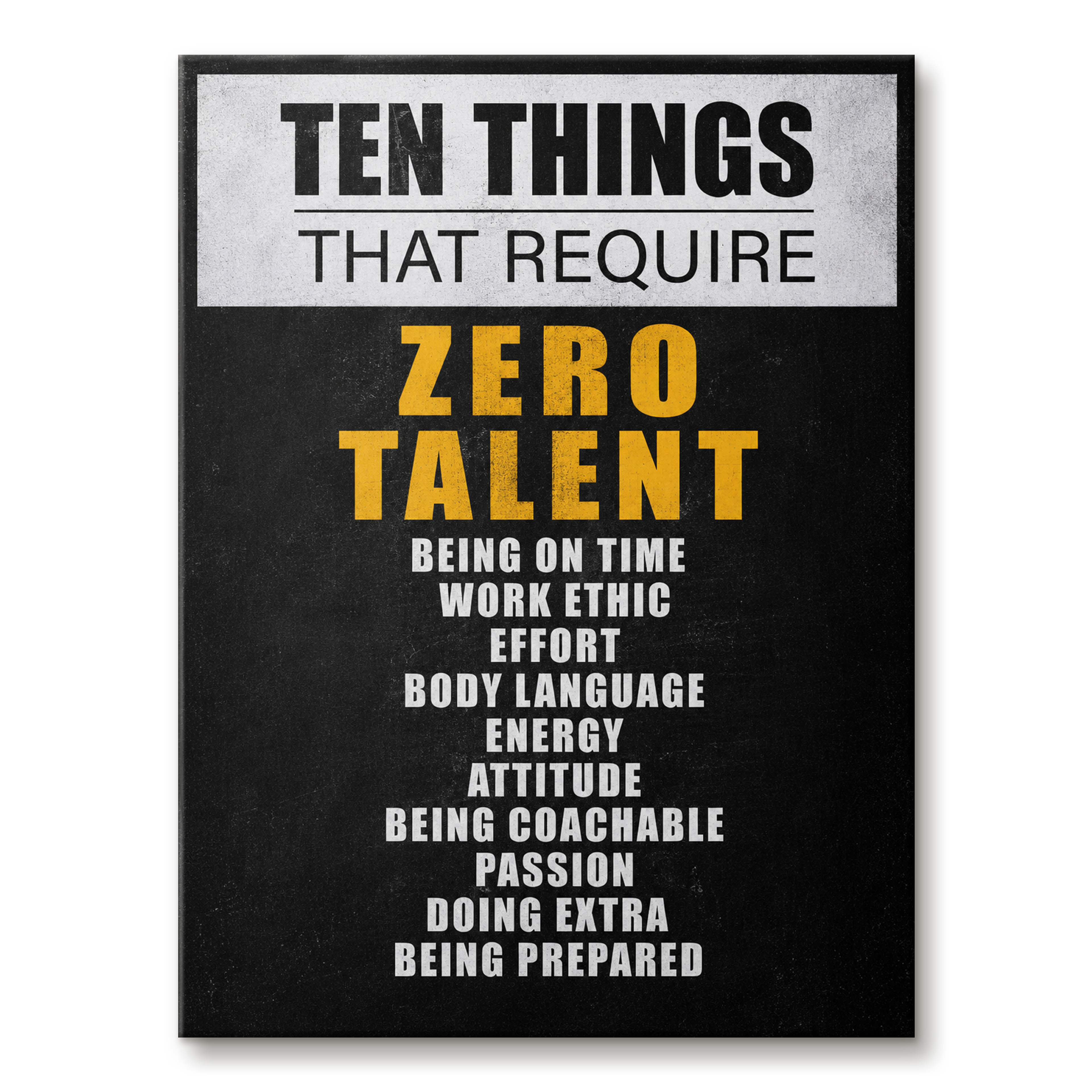 Zero Talent artwork shown as an Armoze canvas print