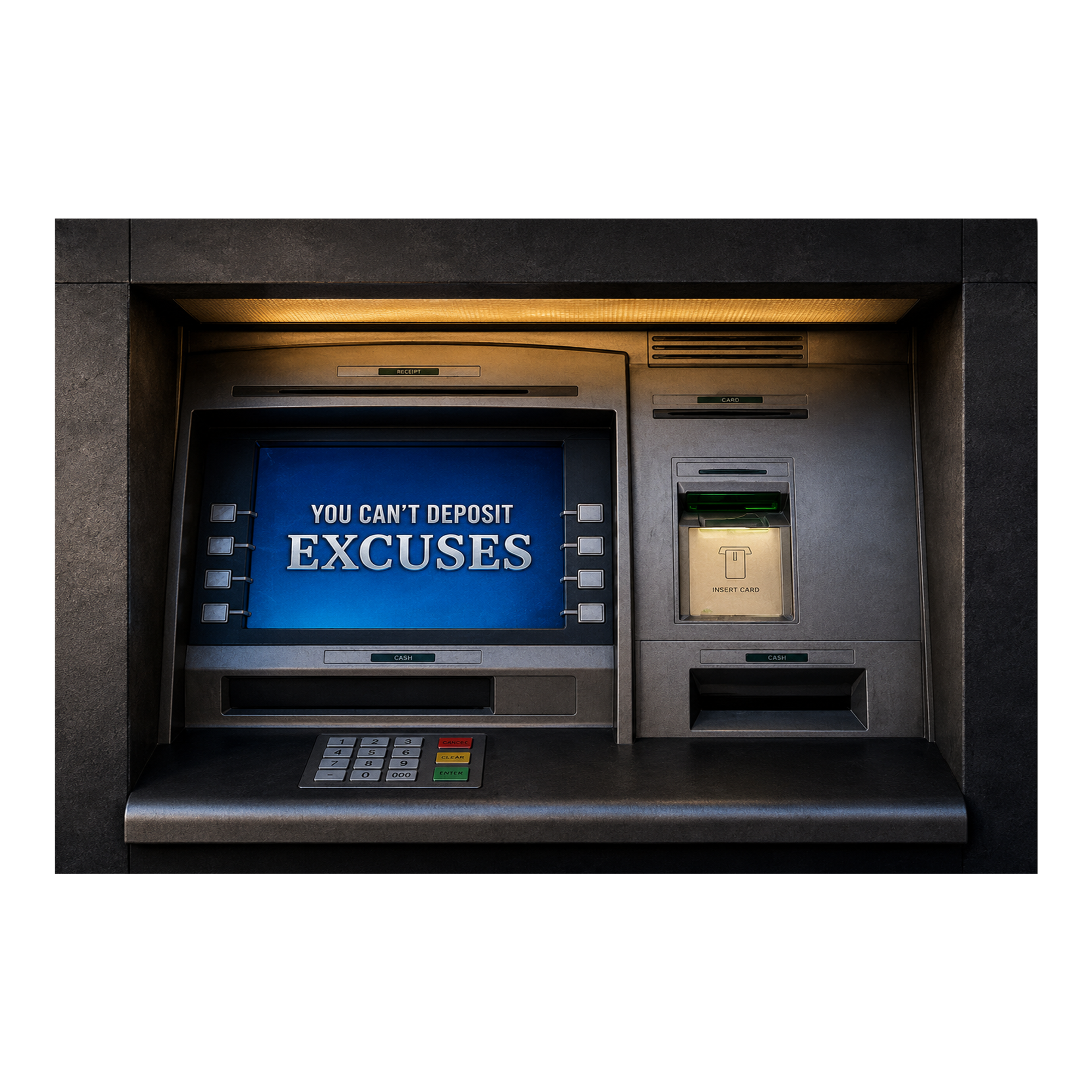 You Cant Deposit Excuses artwork shown as an Armoze canvas print