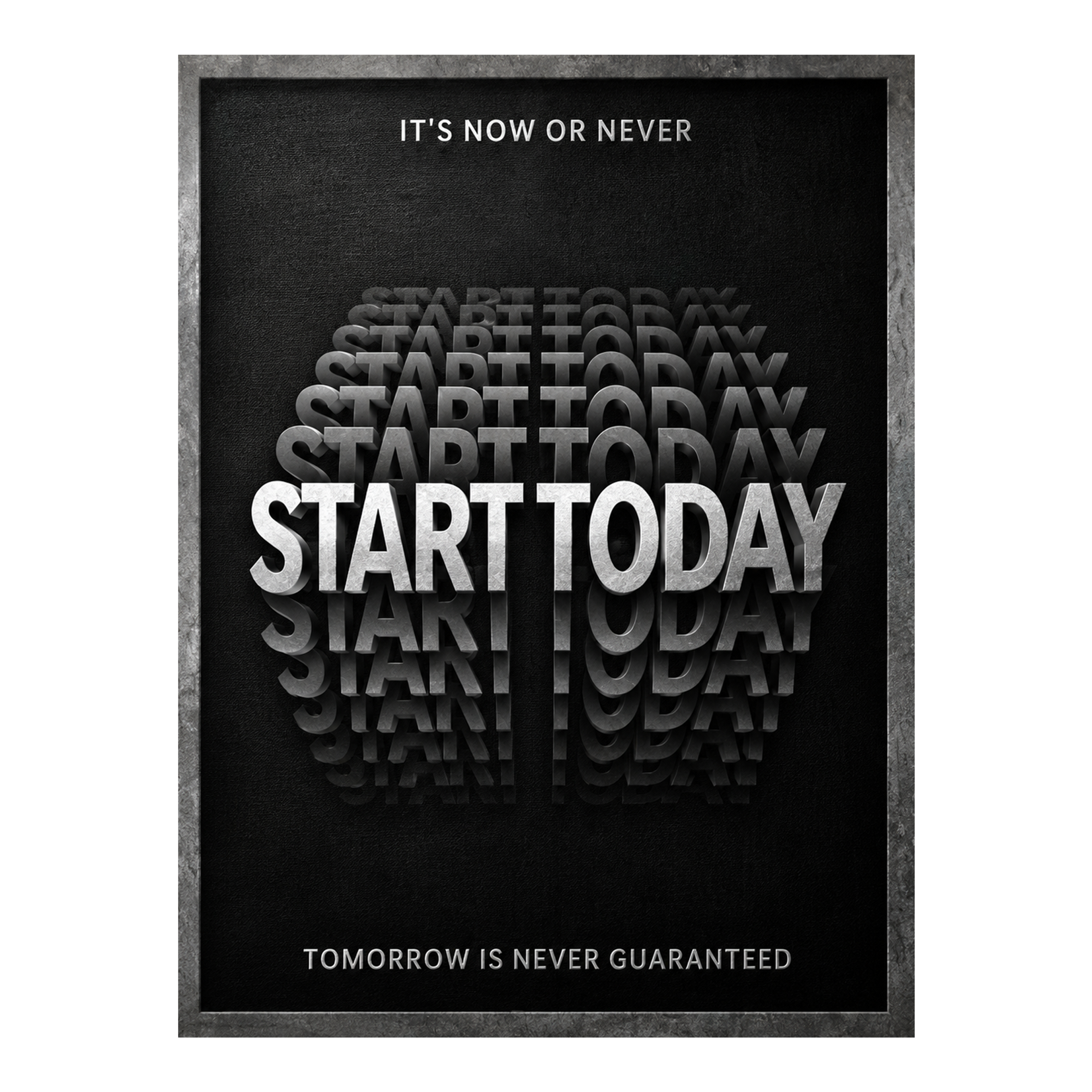 Start Today artwork shown as an Armoze canvas print