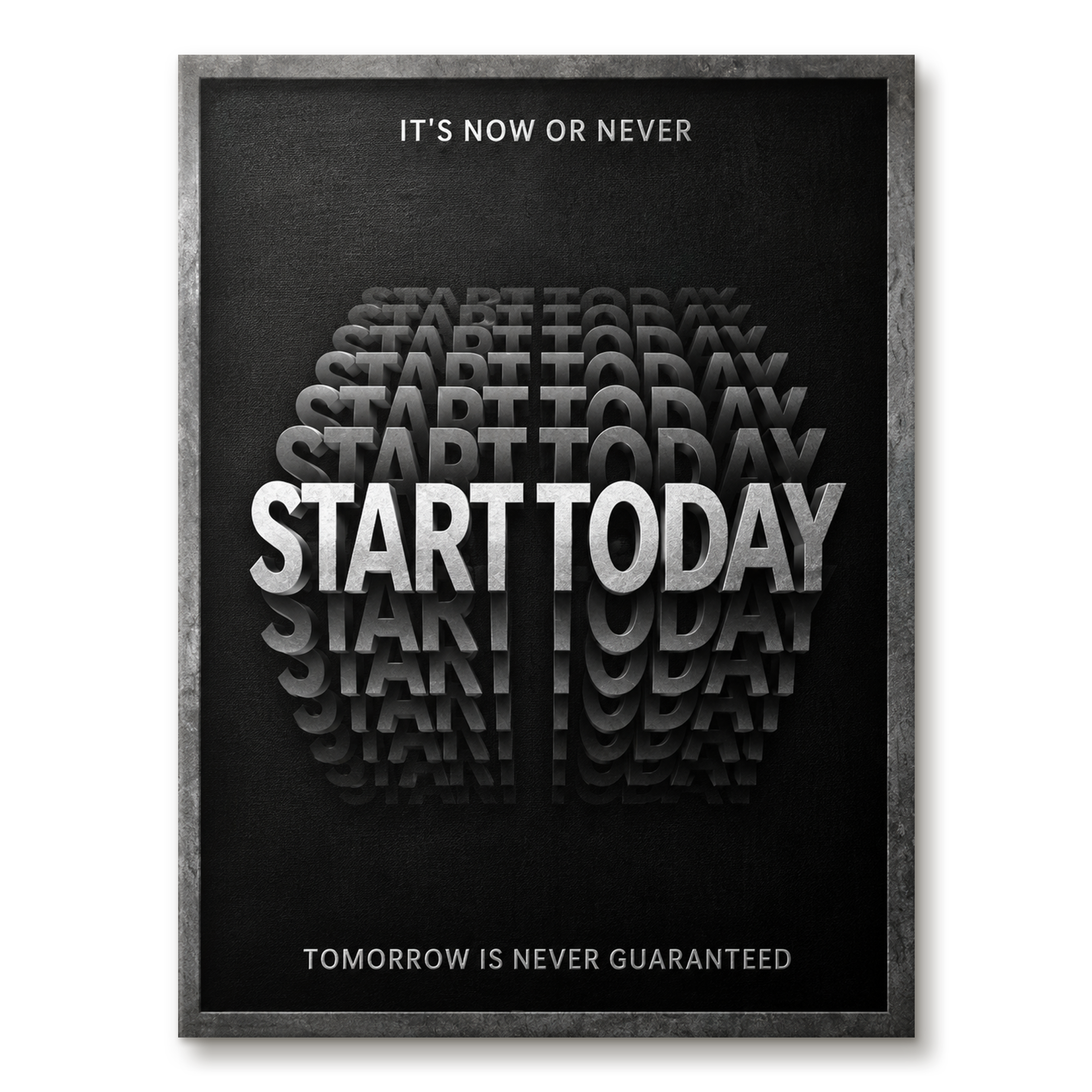 Start Today artwork shown as an Armoze canvas print