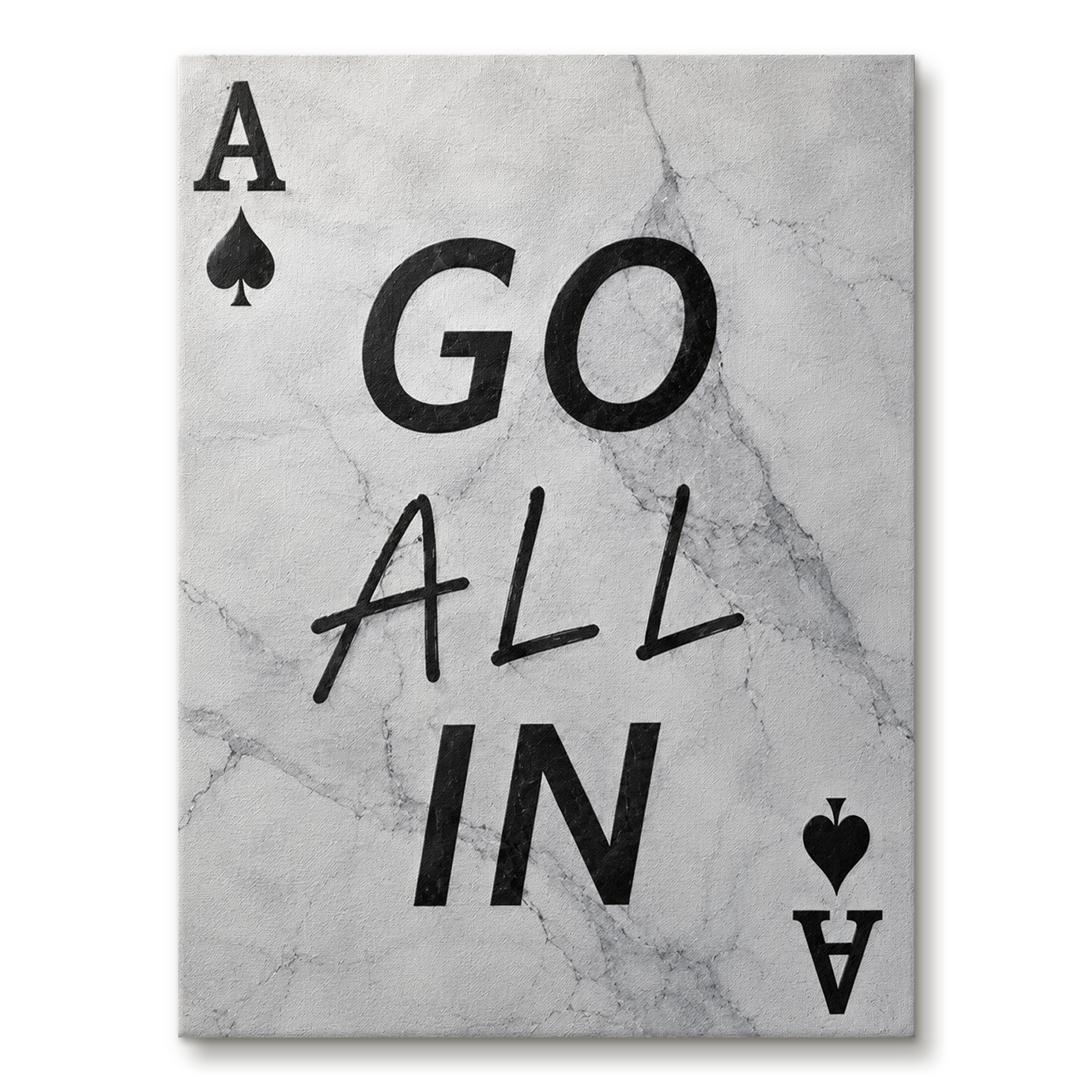 Go All In artwork shown as an Armoze canvas print