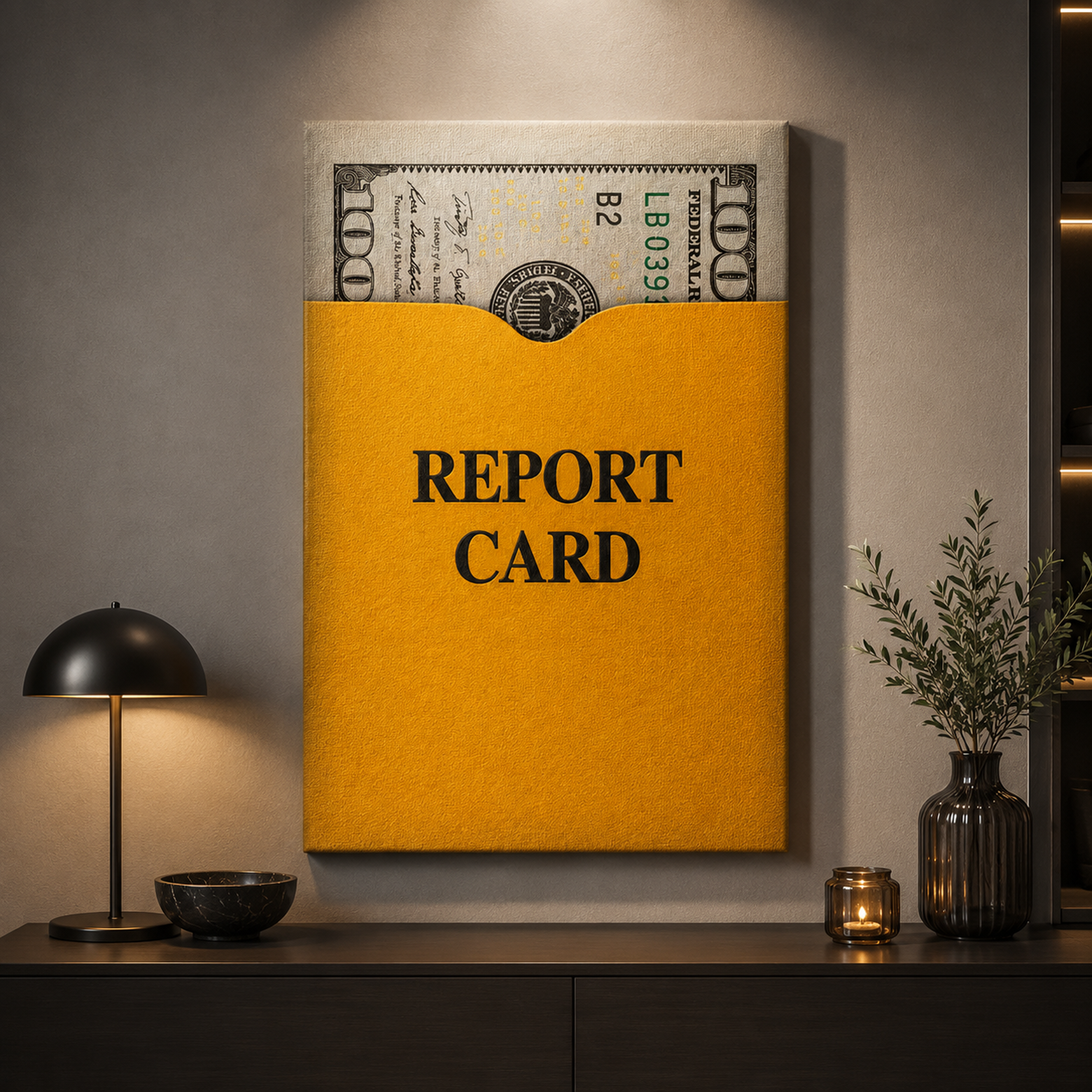 Reportcard artwork shown as an Armoze canvas print