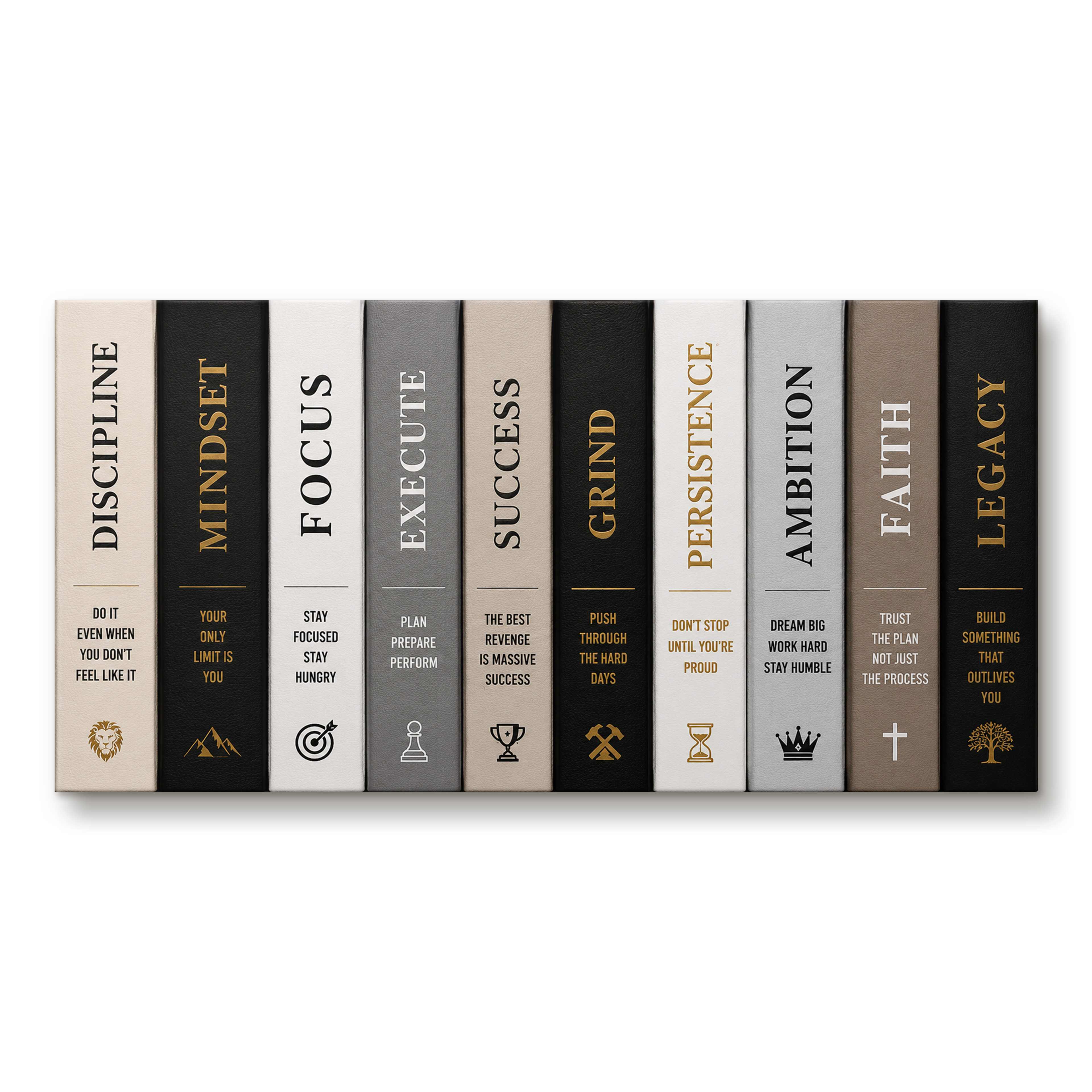 Bookshelf Mindset artwork displayed as an Armoze study room canvas print mockup
