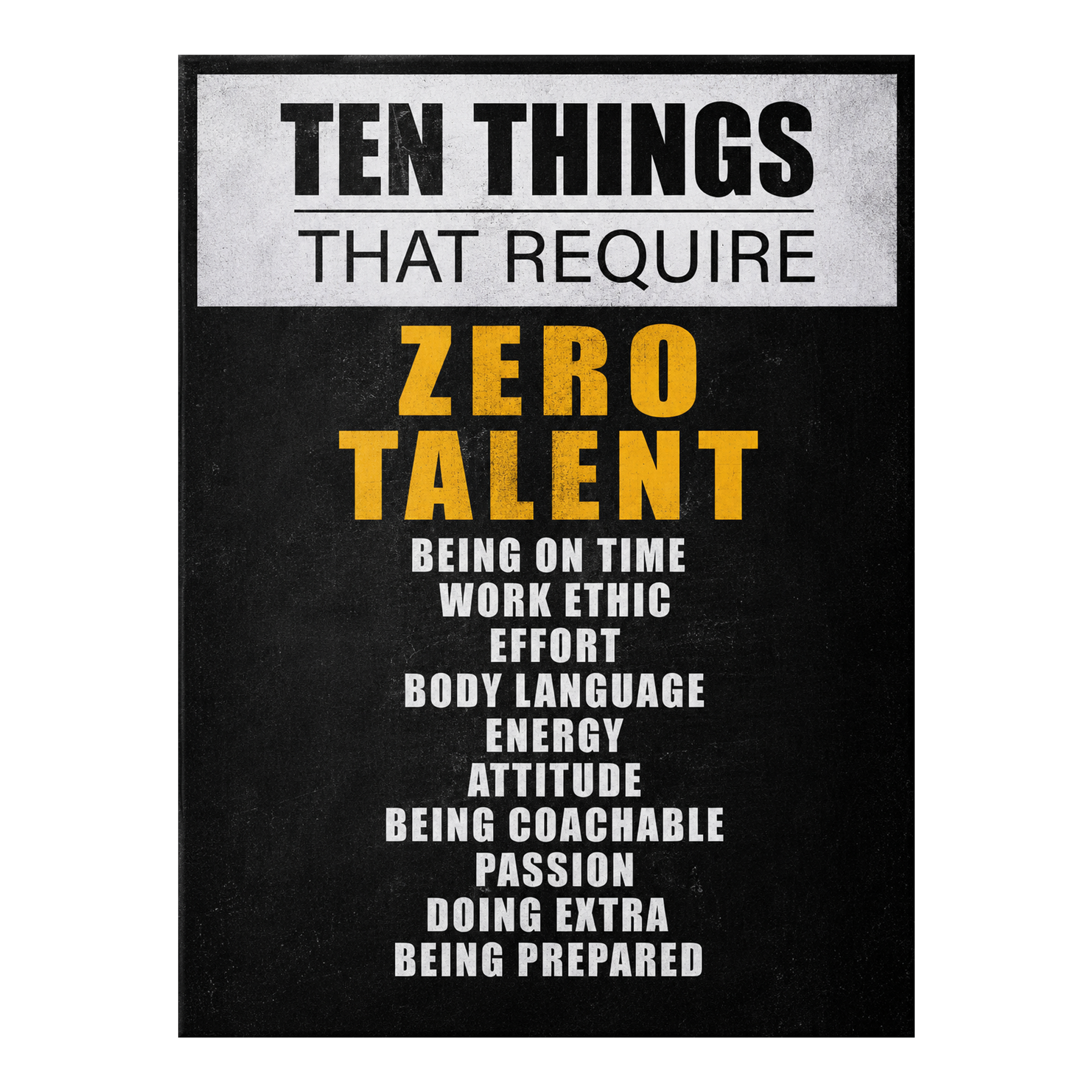 Zero Talent artwork shown as an Armoze canvas print