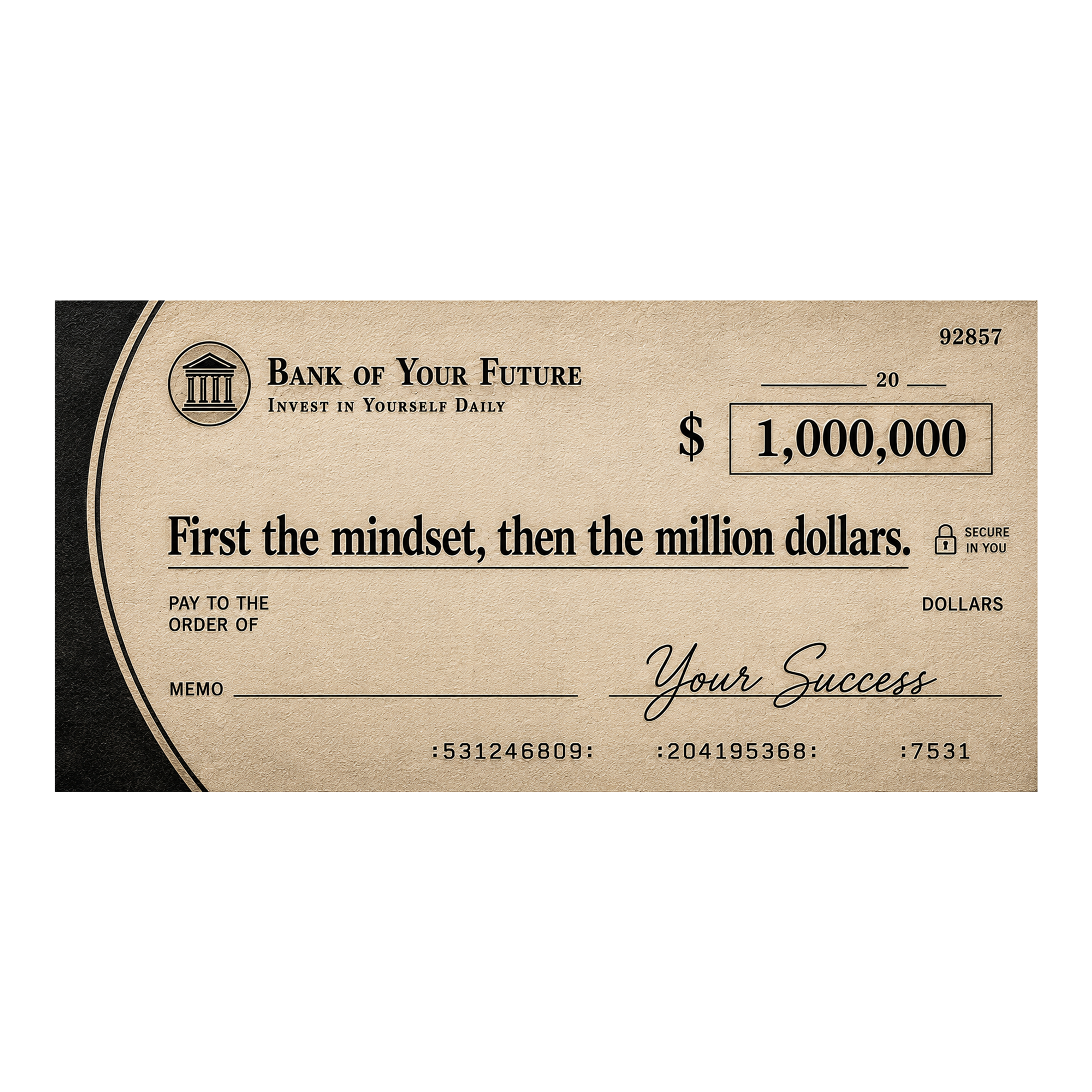 Paycheck Energy money mindset artwork shown as a landscape canvas print mockup