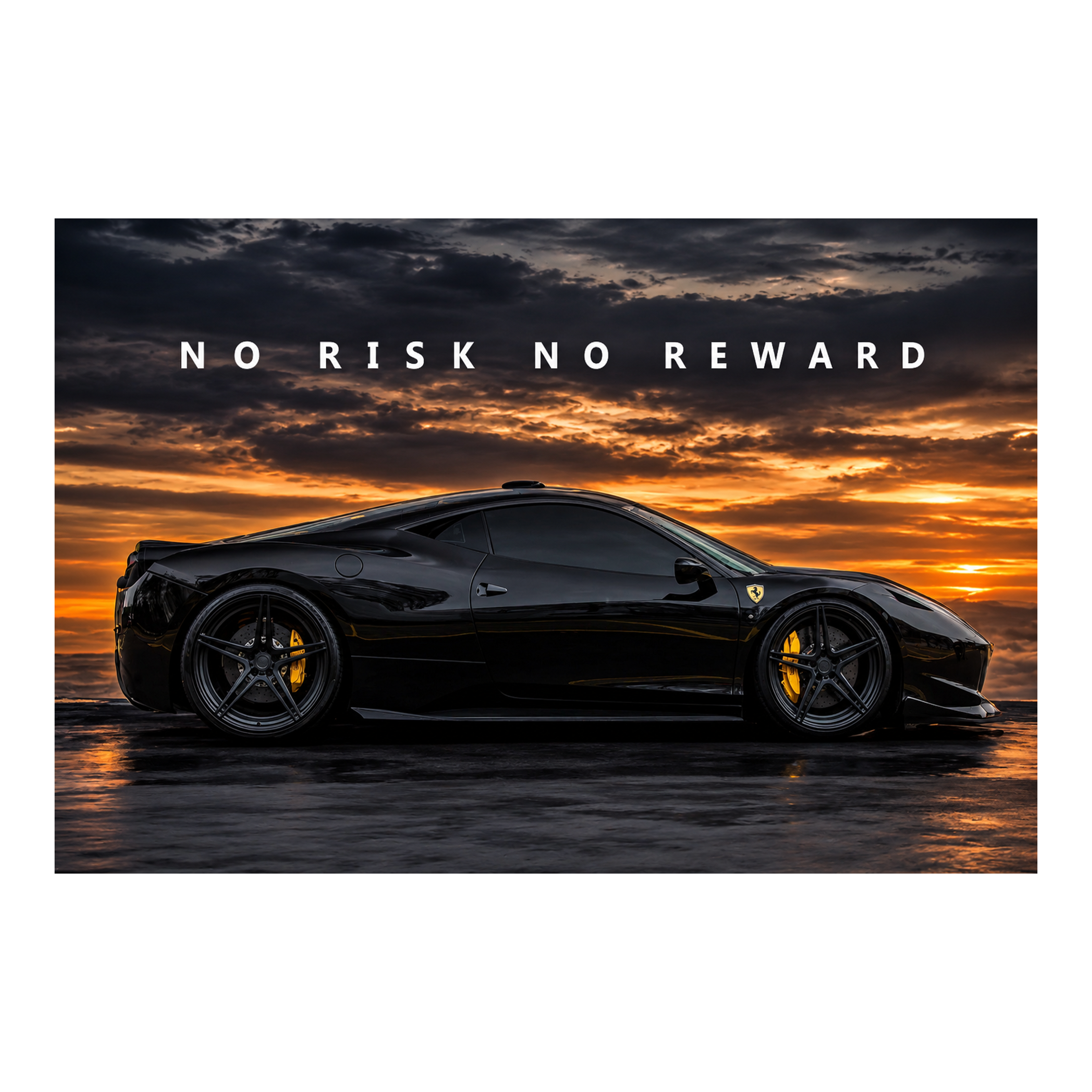 No Risk No Reward Lambo artwork shown as an Armoze canvas print