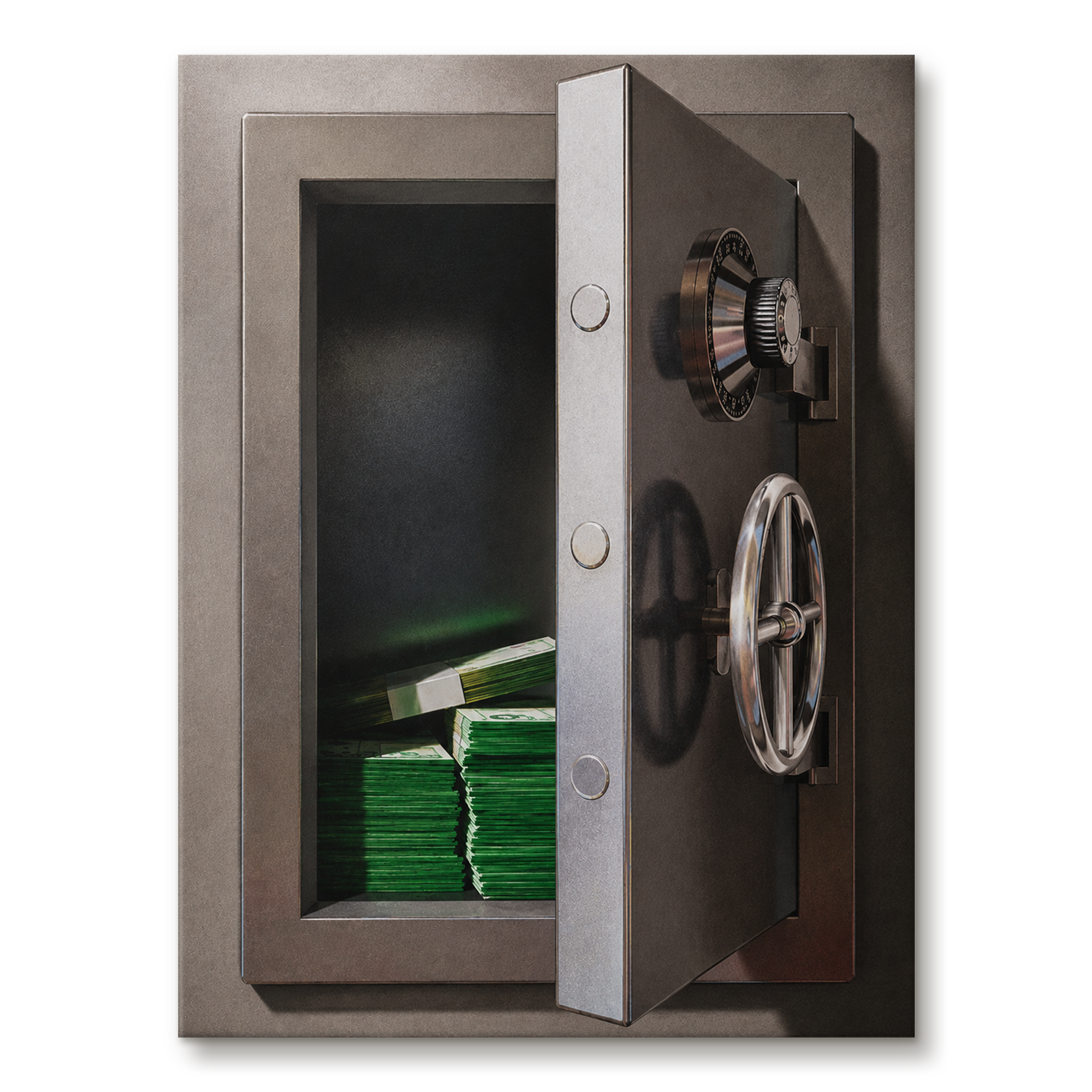 Money Vault artwork shown as an Armoze canvas print