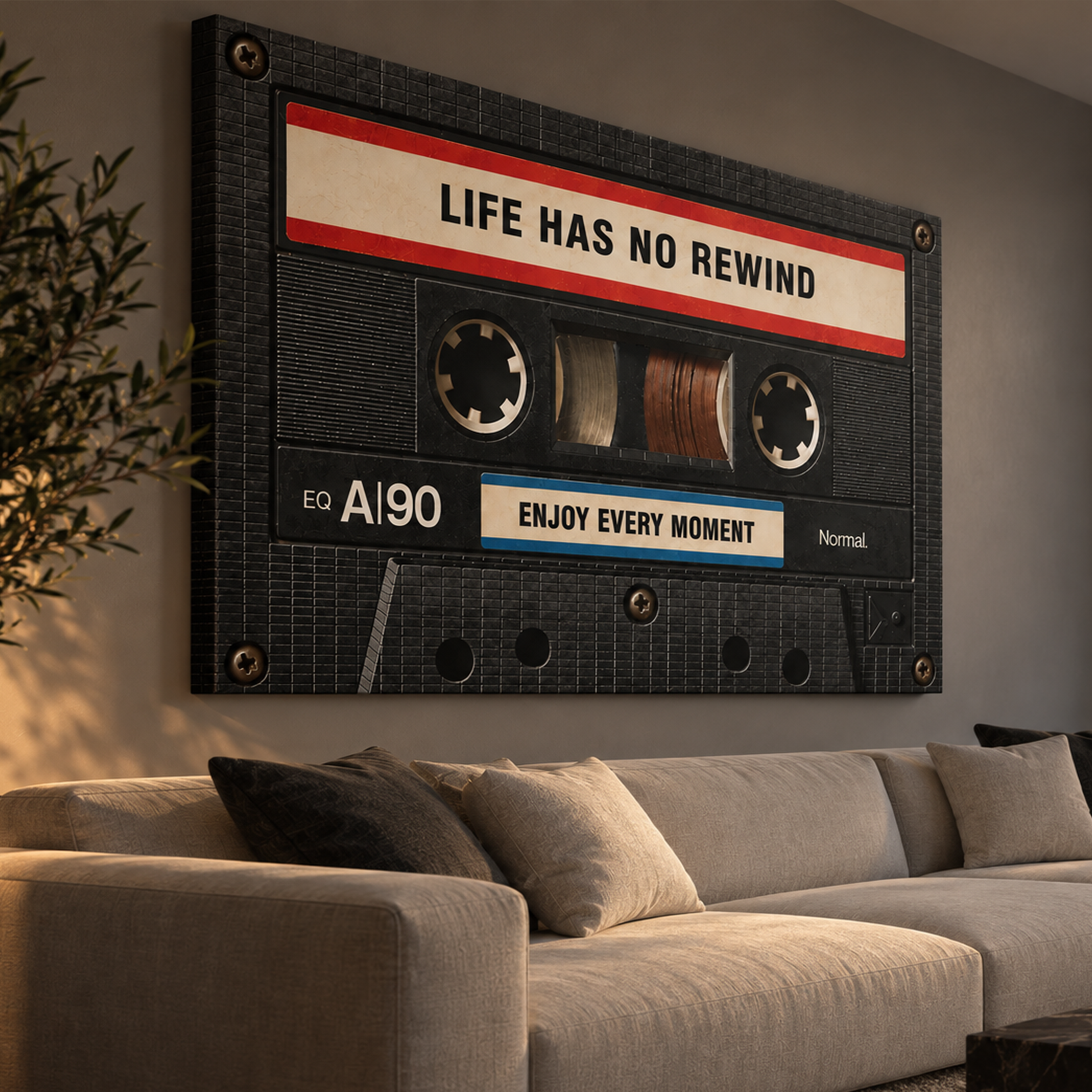 Life Has No Rewind canvas, a reminder to enjoy every moment