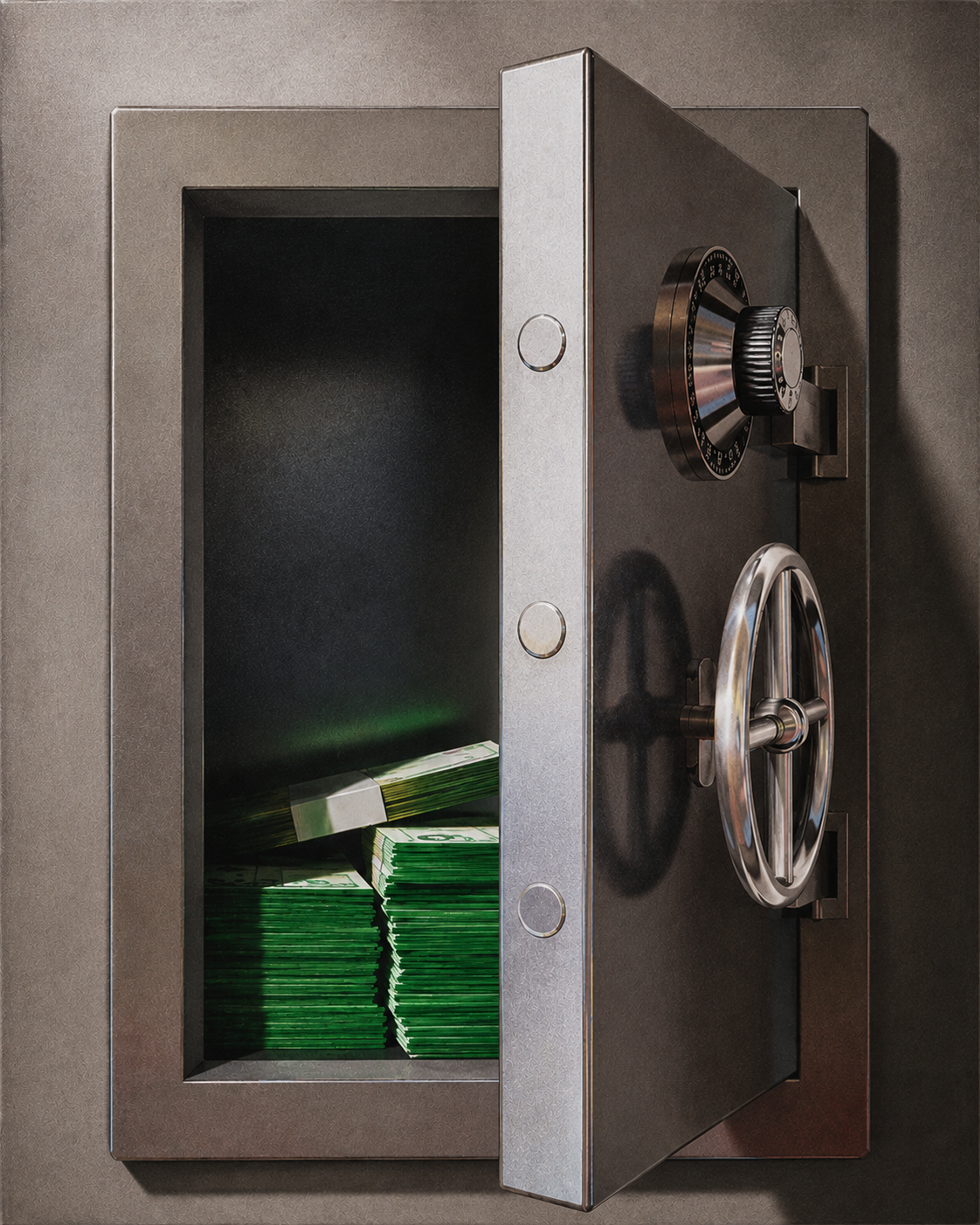 Money Vault artwork shown as an Armoze canvas print