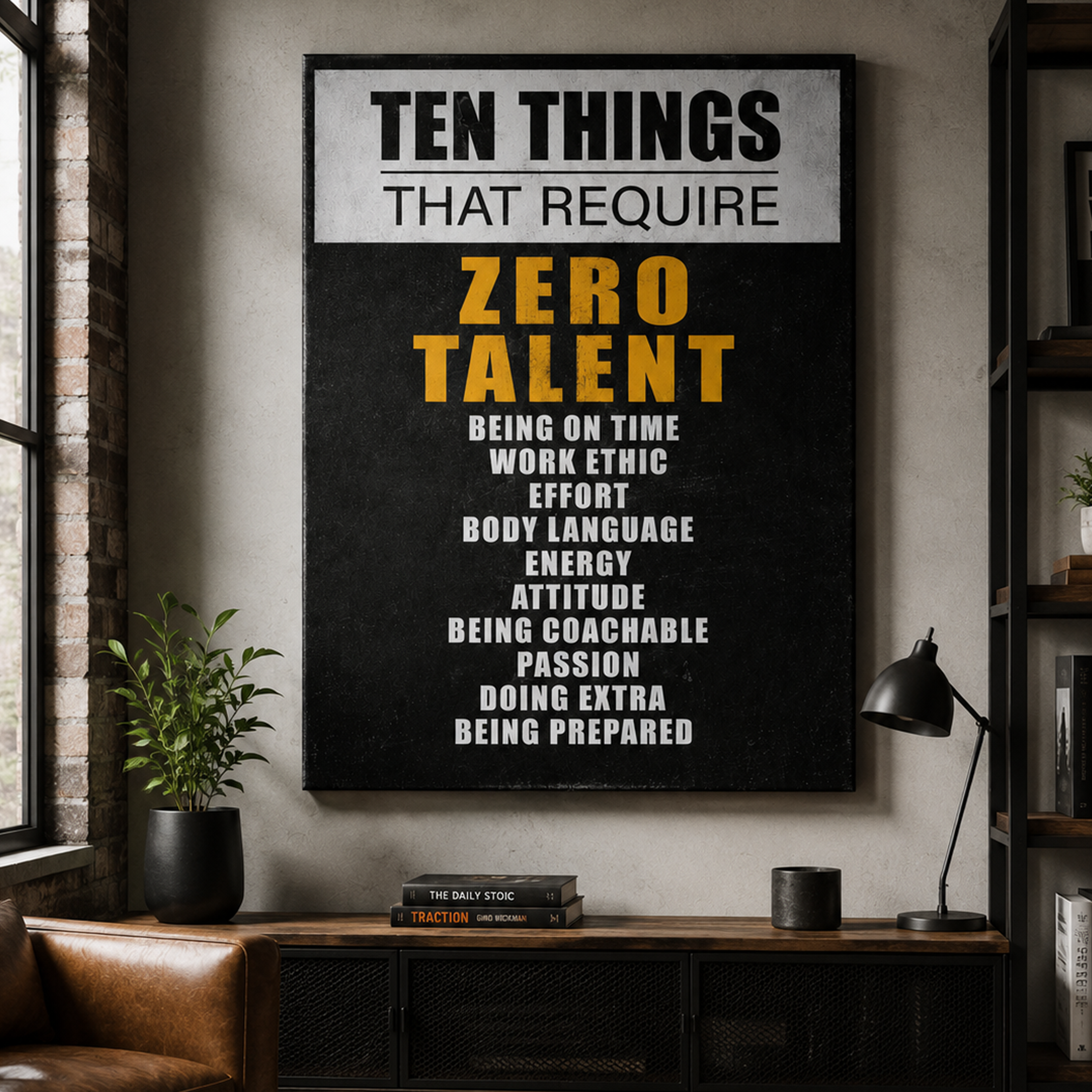 Zero Talent artwork shown as an Armoze canvas print