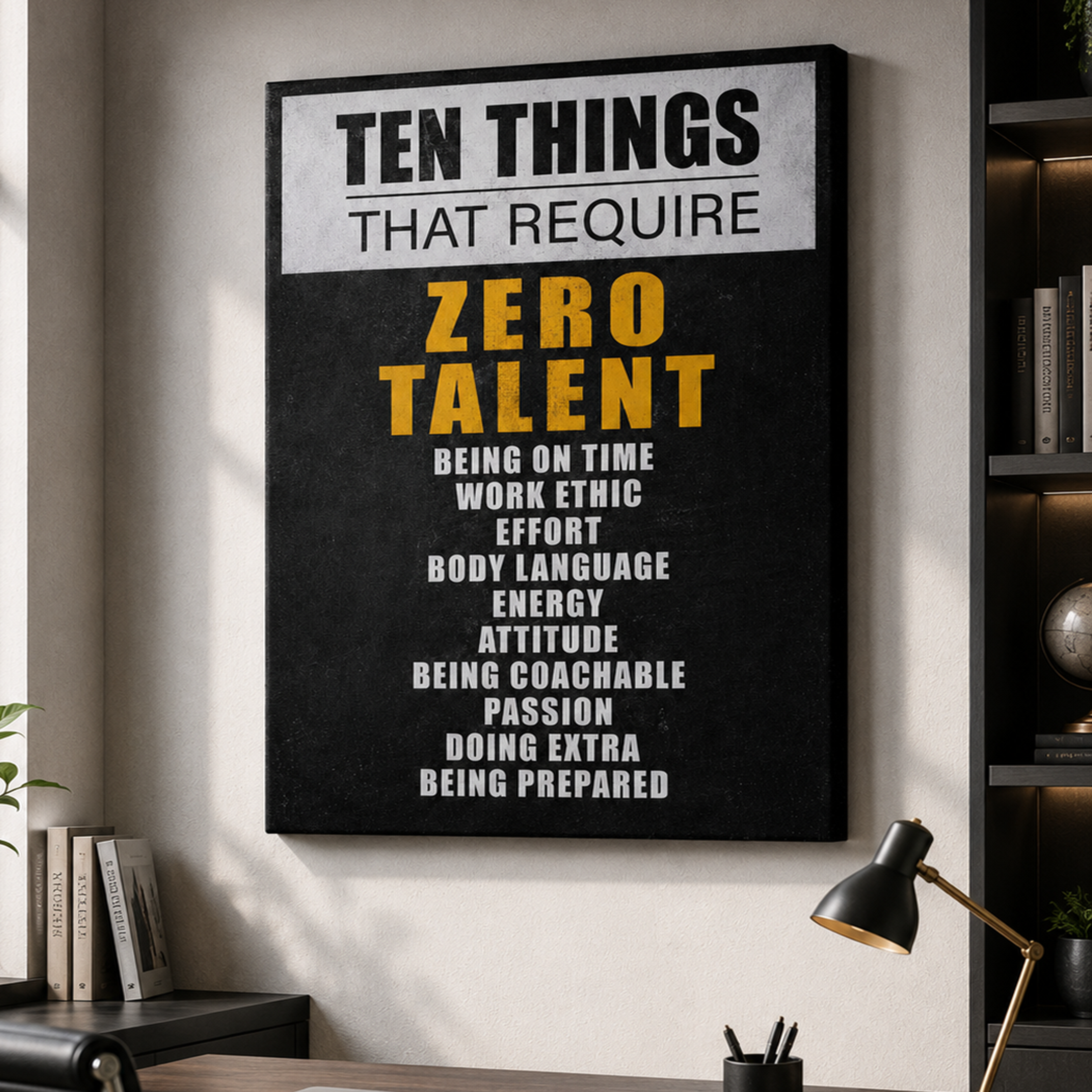 Zero Talent artwork shown as an Armoze canvas print