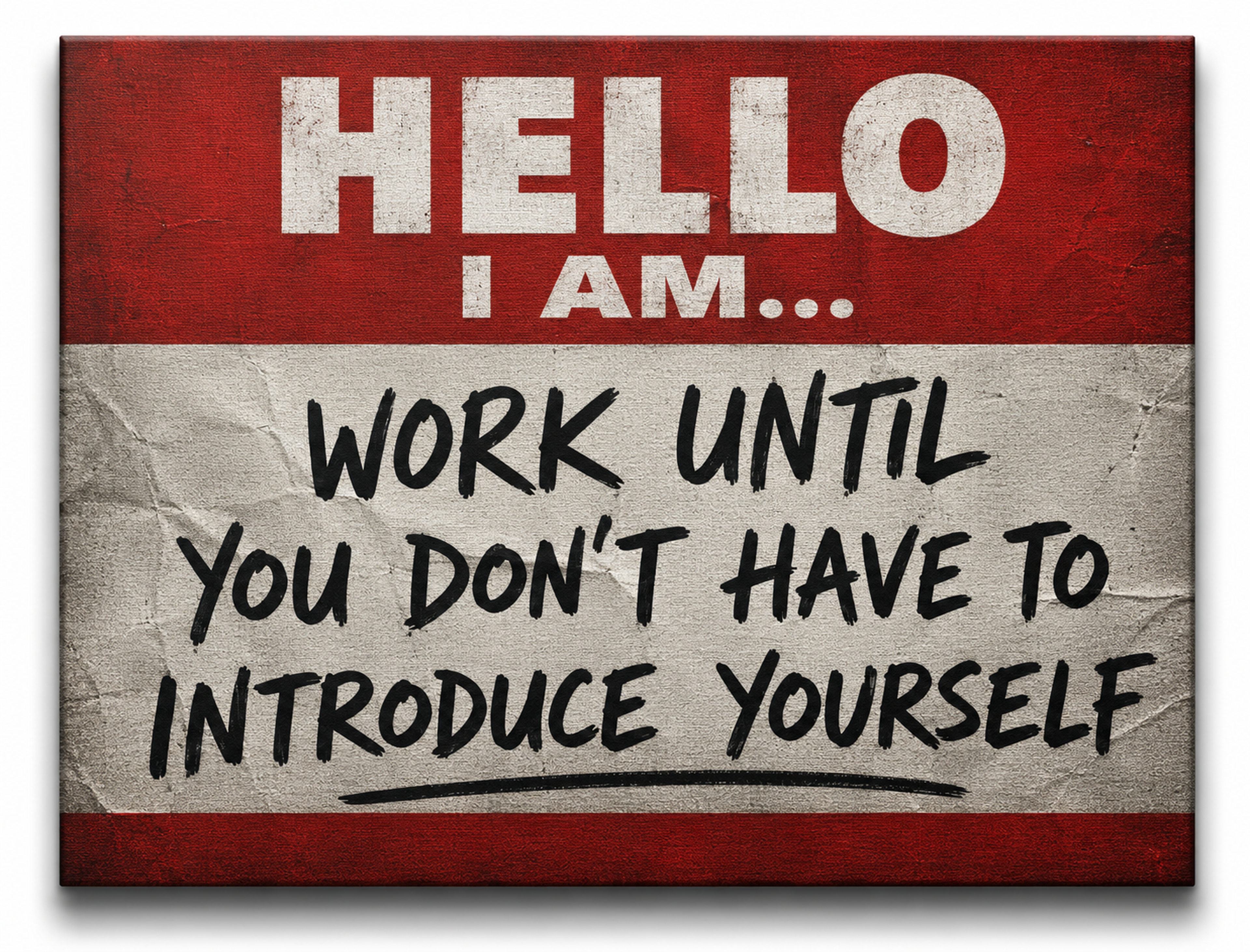 Hello I Am identity-focused motivational artwork shown as a landscape canvas print mockup