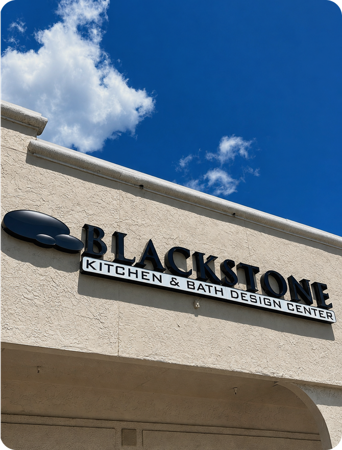 The Blackstone Kitchen & Bath Design Center storefront sign