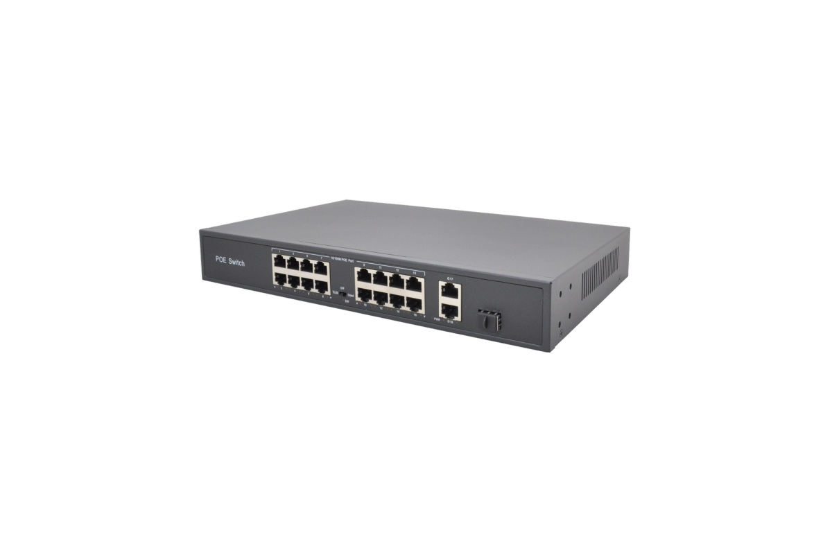 VIDEOPARK VP-16P-2UPG-1SFP 16 PORT POE + 2 PORT GBIT UPLINK + 1 PORT SFP 300W POE SWITCH DAHİLİ POWER