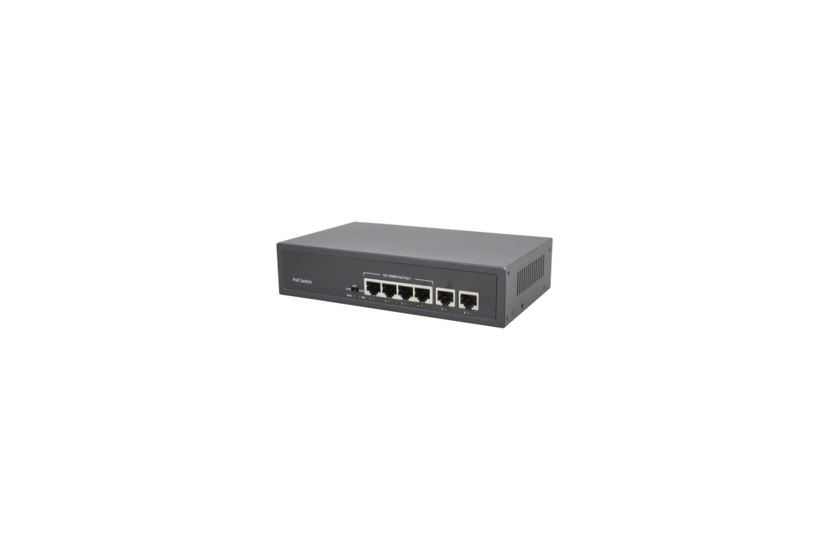 VIDEOPARK VP-4P-2UP 4 PORT 10/100M POE + 2 PORT 100M UPLINK 60W POE SWITCH DAHİLİ POWER