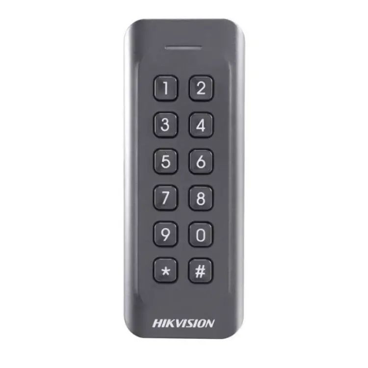 Model: DS-K1802EK Hikvision DS-K1802EK Proximity Kart Okuyucu – Tuş Takımlı, Wiegand Bağlantılı, IP65 Geçiş Kontrol Okuyucusu