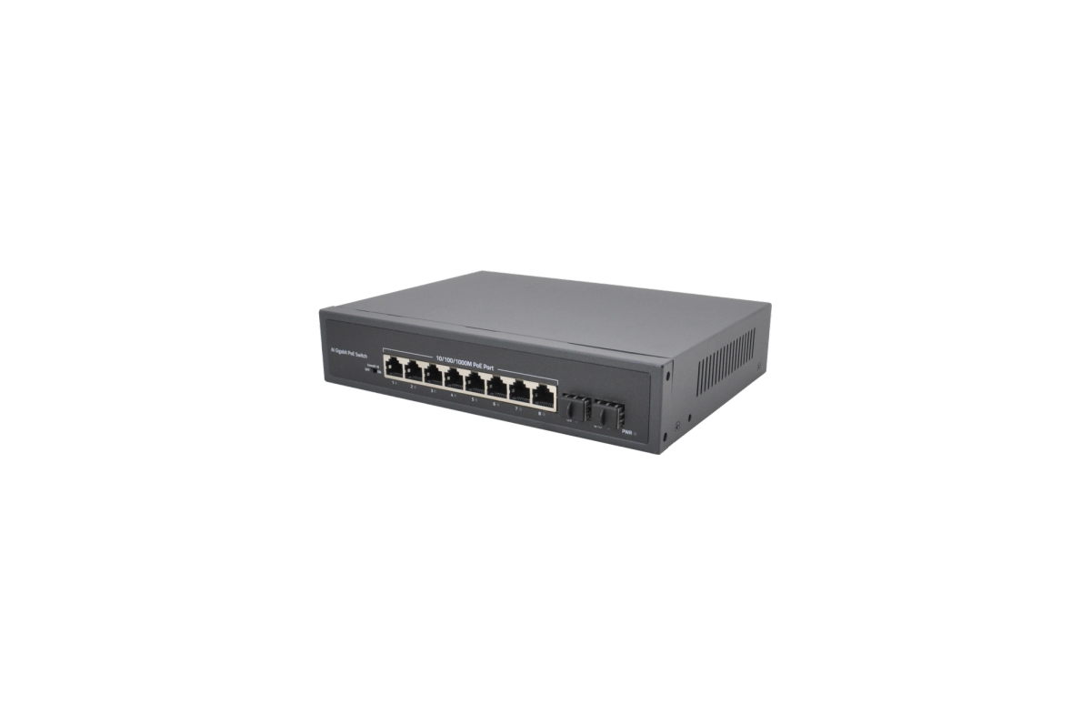 VIDEOPARK VP-8PG-2SFP 8 PORT GBIT POE + 2 PORT SFP 120W POE SWITCH DAHİLİ POWER