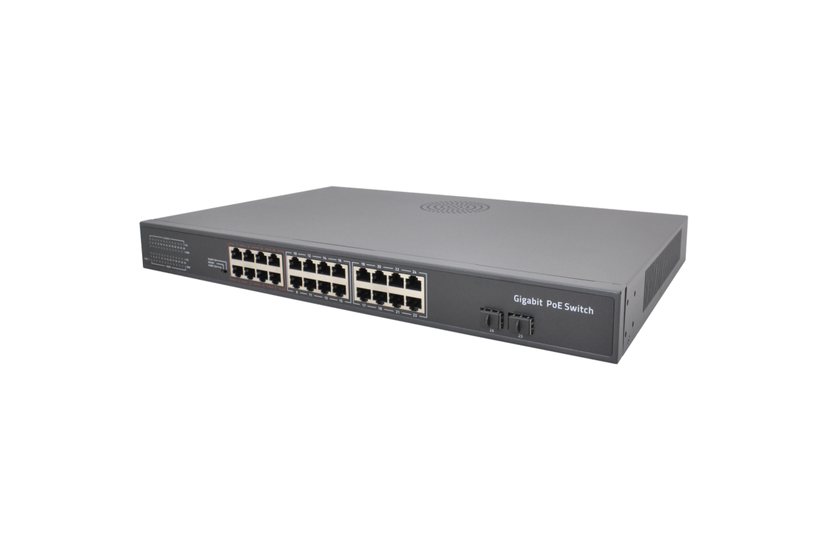 VIDEOPARK VP-24PG-2SFP-400W 24 PORT GBIT POE + 2 PORT SFP 400W POE SWITCH DAHİLİ POWER
