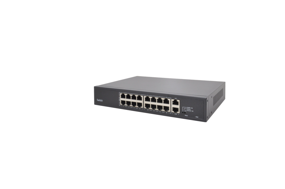 VIDEOPARK VP-16P-2UPG 16 PORT POE + 2 PORT GBIT UPLINK 300W POE SWITCH DAHİLİ POWER