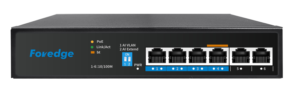 FOREDGE AI806M 4 PORT 10/100M POE + 2 PORT 100M UPLINK 65W POE SWITCH