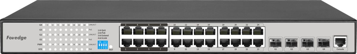 FOREDGE S5700-24GP-4TFR 24 PORT GBIT POE + 4 PORT 10G SFP 360W LAYER 3 YÖNETİLEBİLİR POE SWITCH DM