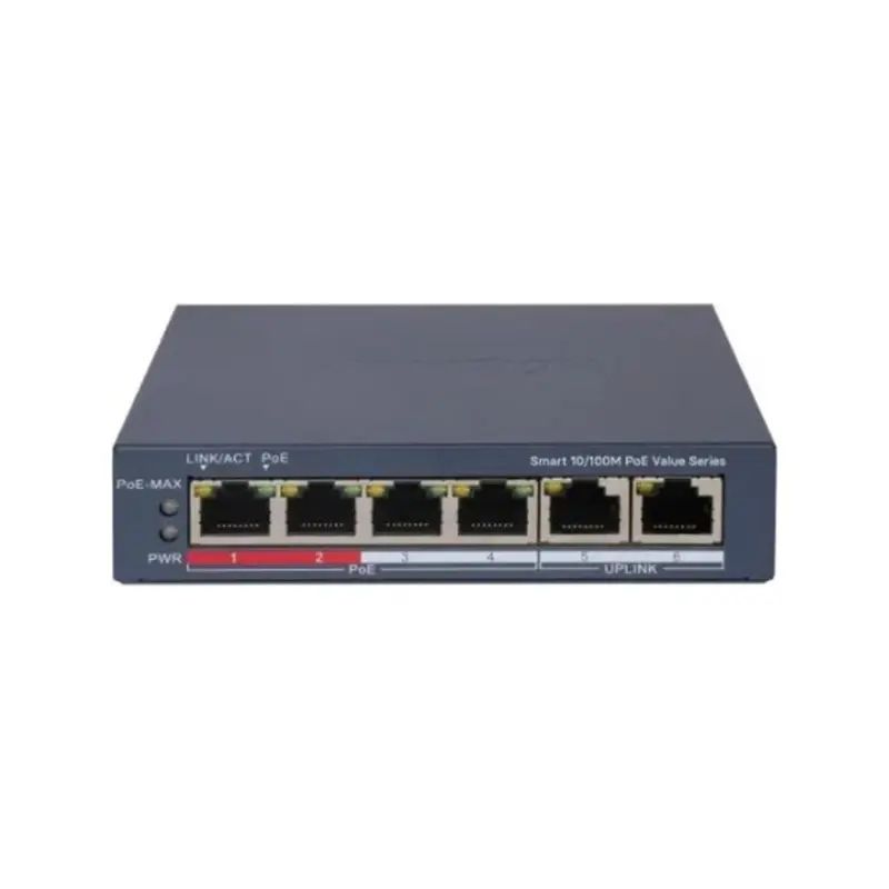 Model: DS-3E1106P-EI/M HIKVISION DS-3E1106P-EI/M 4 PORT 10/100 4 PORT POE+ 2 PORT UPLINK 45W YONETILEMEZ SWITCH