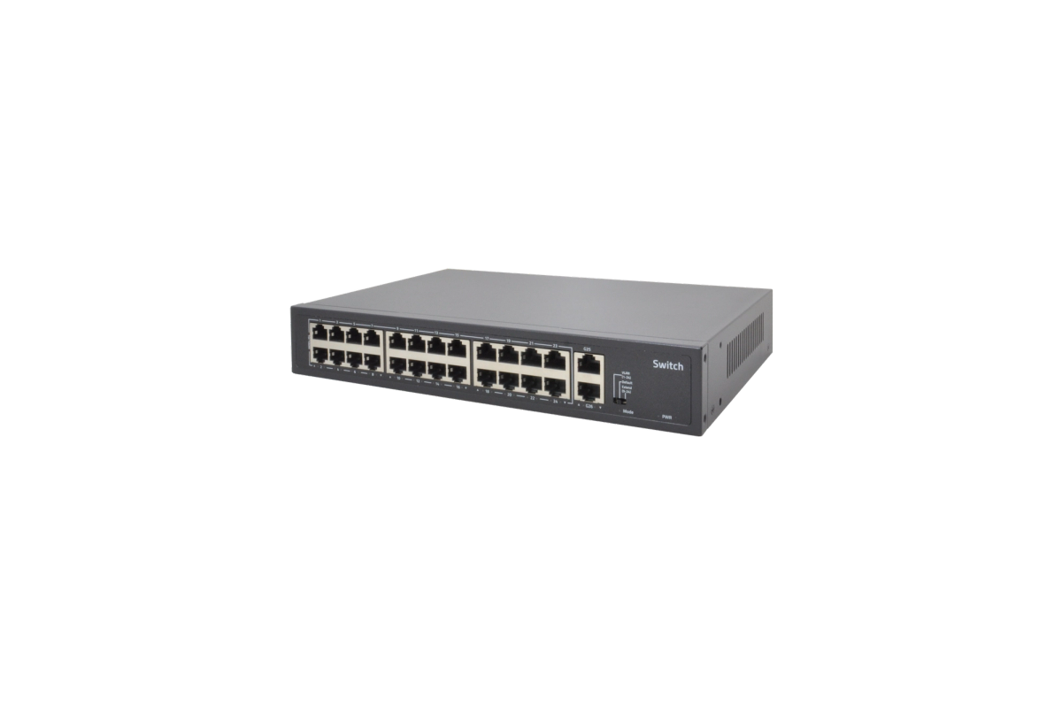 VIDEOPARK VP-24P-2UPG 24 PORT POE + 2 PORT GBIT UPLINK 300W POE SWITCH DAHİLİ POWER