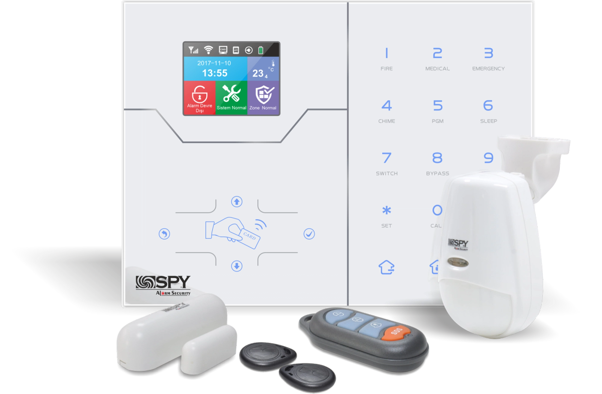 YENİ SPY SP-701WA WIFI / GSM /4G DESTEKLİ KABLOSUZ ALARM SETİ (1PIR,1MC,1KMD.)