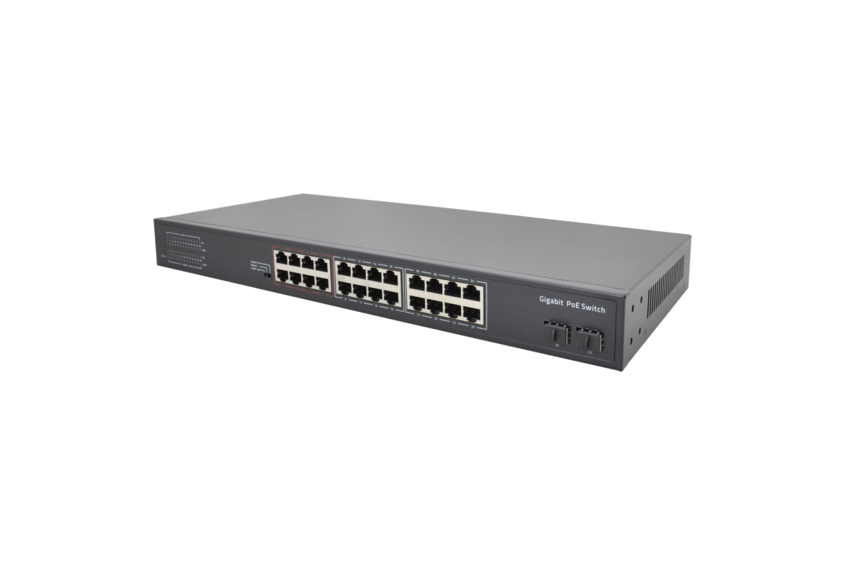 VIDEOPARK VP-24PG-2SFP-300W 24 PORT GBIT POE + 2 PORT SFP 300W POE SWITCH DAHİLİ POWER