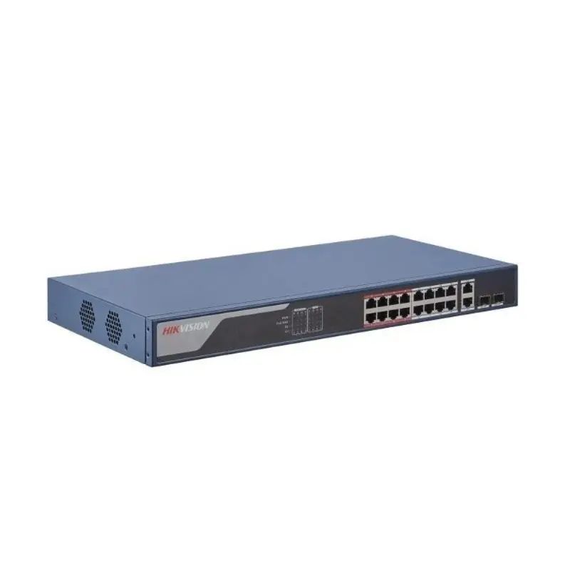 Model: DS-3E1318P-EI HIKVISION DS-3E1318P-EI 16 PORT 10/100 16 PORT POE 2 PORT UPLINK 230W YONETILEBILIR SWITCH