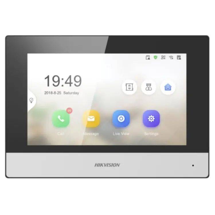 Model: DS-KH6320-WTE1 Hikvision DS-KH6320-WTE1 7“ Dokunmatik İç Ortam İnterkom