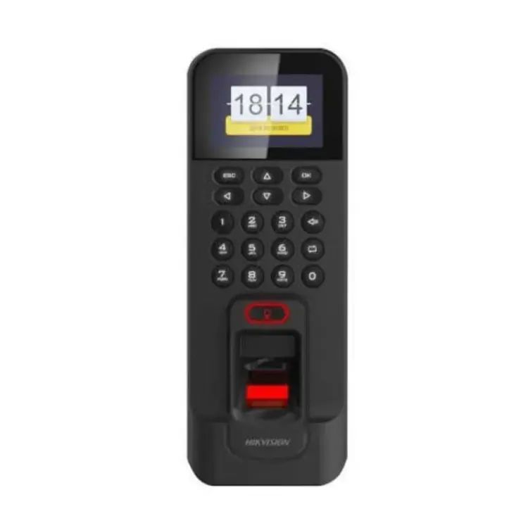 Model: DS-K1T804AEF Hikvision DS-K1T804AEF Parmak İzi ve Kartlı Access Control Terminali – EM Kart ve Şifre Destekli