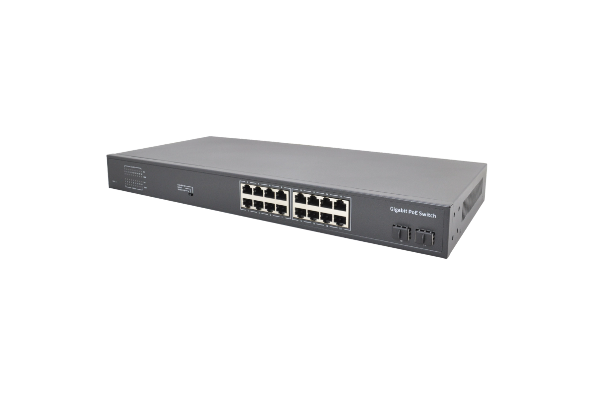 VIDEOPARK VP-16PG-2SFP 16 PORT GBIT POE + 2 PORT SFP 300W POE SWITCH DAHiLİ POWER