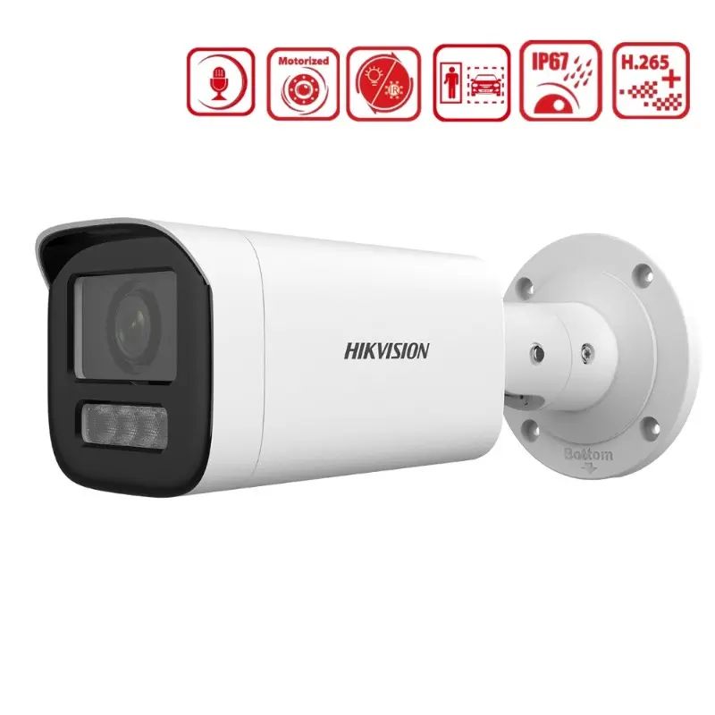 Model: DS-2CD1643G2-LIZSU Hikvision DS-2CD1643G2-LIZSU 4 MP ColorVu Sesli IP Kamera | Varifocal Lens