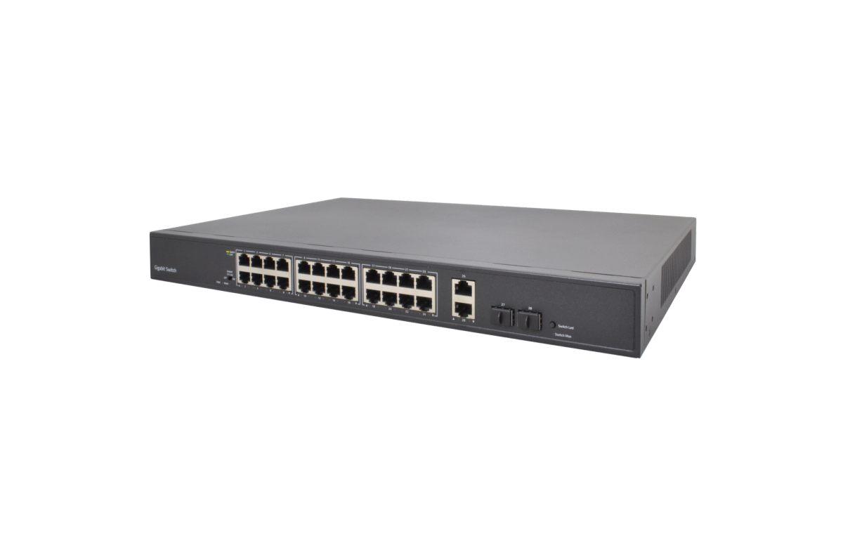 VIDEOPARK VP-24PG-2UPG-2SFP 24 PORT GBIT POE + 2 PORT GBIT UPLINK + 2 PORT SFP 400W POE SWITCH DAHİLİ POWER