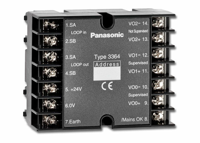 PANASONIC FAS-3364 SİREN KONTROL MODÜLÜ, 2X1A SÜPERVİZE ÇIKIŞ, 1 YANGIN KAPISI ÇIKIŞ FONKSİYONU,ARKA KUTU DAHİL