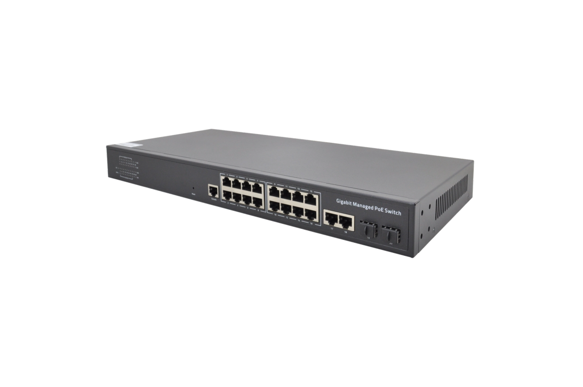 VIDEOPARK VP-16PG-2SFP-L2 16 PORT GBIT POE + 2 PORT SFP (FİBER+UPLINK COMBO) 200W LAYER 2 YÖNETİLEBİLİR POE SWITCH DAHİLİ POWER