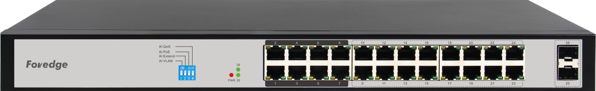 FOREDGE AI1024GC 24 PORT GBIT POE + 2 PORT SFP 300W CLOUD DESTEKLİ POE SWITCH DM