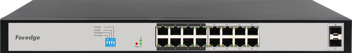 FOREDGE AI1016GC 16 PORT GBIT POE + 2 PORT SFP 250W CLOUD DESTEKLİ POE SWITCH DM