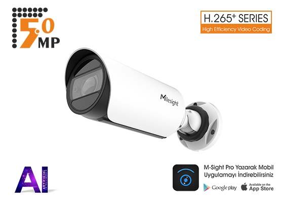 MILESIGHT MS-C5364-FPA 5.0 MP 2,7-13,5 MM MOTORİZE LENS AI H265+ SMART MİNİ IR BULLET IP KAMERA IK10 EOL