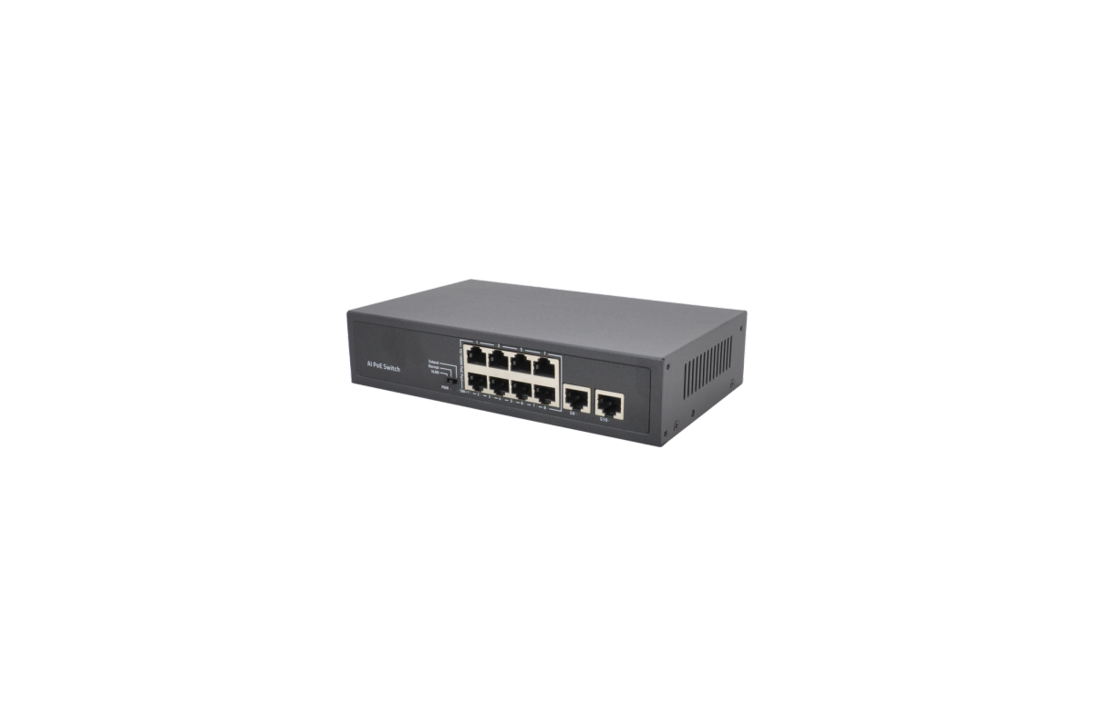 VIDEOPARK VP-8P-2UPG 8 PORT 10/100M POE + 2 PORT GBIT UPLINK 120W POE SWITCH DAHİLİ POWER