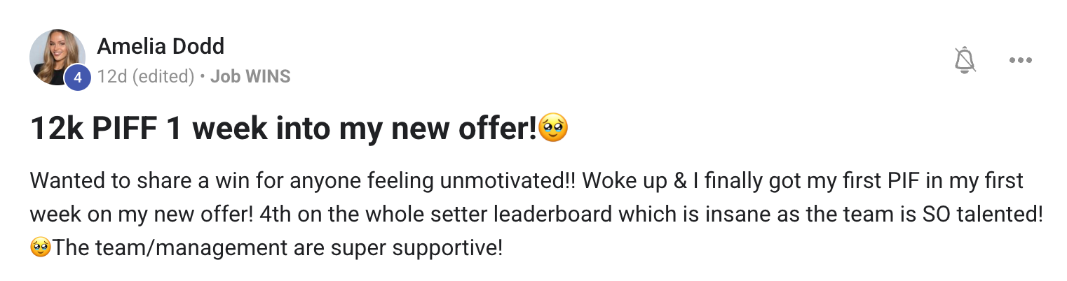 Community win post