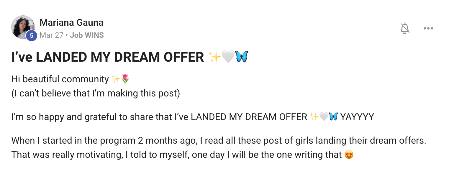 Community win post