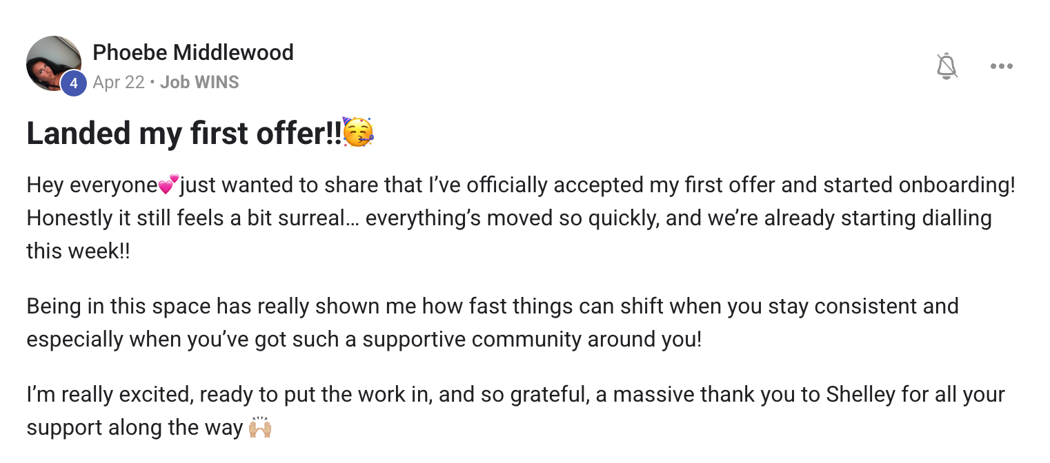 Community win post