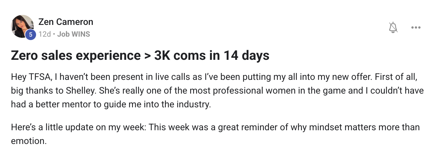 Community win post