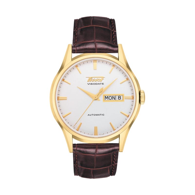 Heritage Visodate Automatic Silver Dial Brown Strap