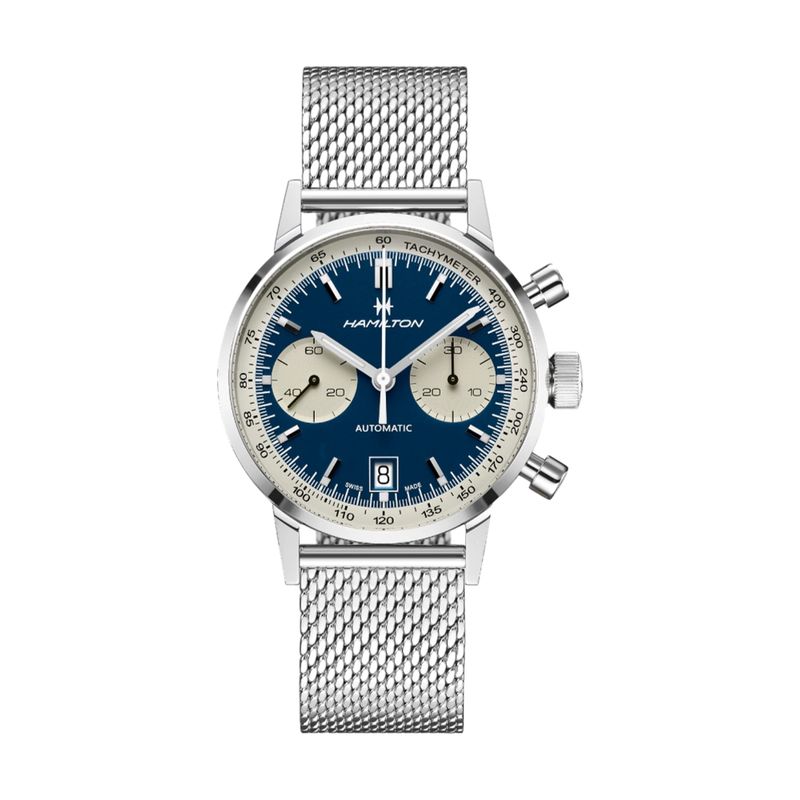 American Classic Intra-Matic Auto Chrono Blue Mesh Bracelet