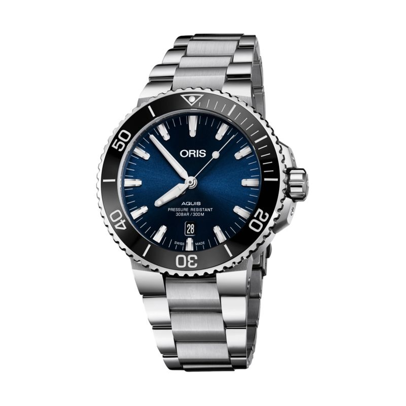 Aquis Date Blue Metal 43.5