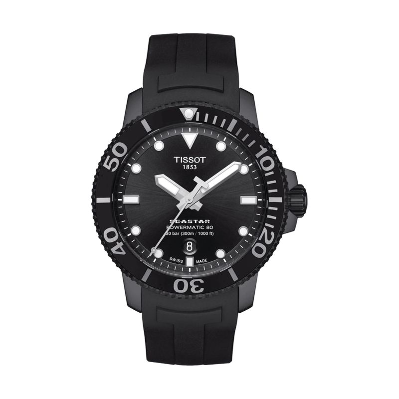 Seastar 1000 Powermatic 80 Black Dial Rubber Strap