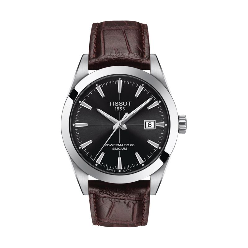 Gentleman Powermatic 80 Silicium Black Dial Brown Strap